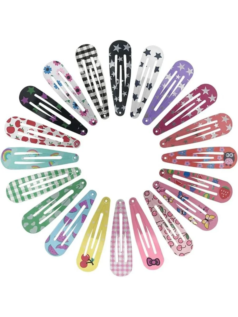120-Pack Metal Snap Hair Clips & Barrettes for Girls, Kids & Women - Colorful